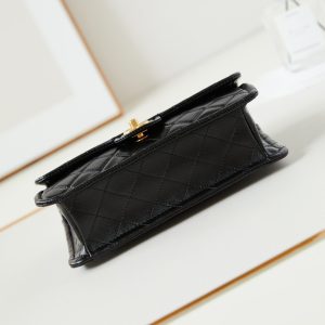 24s medium flap bag 25cm black calfskin gold hardware