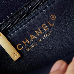 24s small flap bag 23cm dark blue calfskin gold hardware