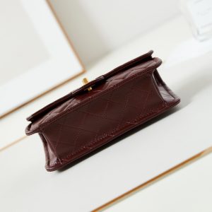 24s small flap bag 23cm burgundy calfskin gold hardware