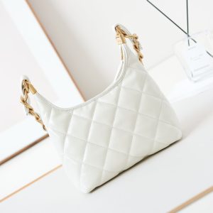 24a hobo bag 23cm white calfskin gold hardware
