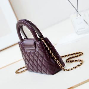 cc 24a nano 19cm kelly shopper bag cherry red lambskin