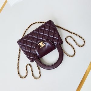 cc 24a nano 19cm kelly shopper bag cherry red lambskin