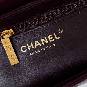 cc 24a nano 19cm kelly shopper bag cherry red lambskin