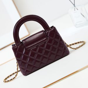cc 24a nano 19cm kelly shopper bag cherry red lambskin