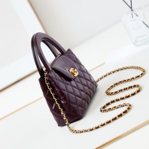 cc 24a nano 19cm kelly shopper bag cherry red lambskin