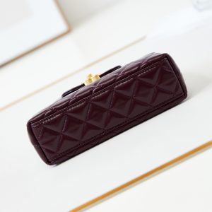 cc 24a nano 19cm kelly shopper bag cherry red lambskin