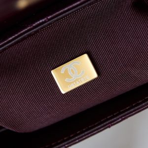 cc 24a nano 19cm kelly shopper bag cherry red lambskin