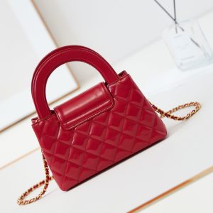 cc 24a nano 19cm kelly shopper bag red lambskin