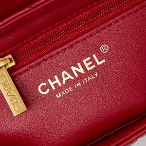 cc 24a nano 19cm kelly shopper bag red lambskin