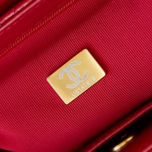 cc 24a nano 19cm kelly shopper bag red lambskin