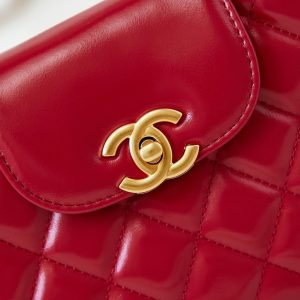 cc 24a nano 19cm kelly shopper bag red lambskin