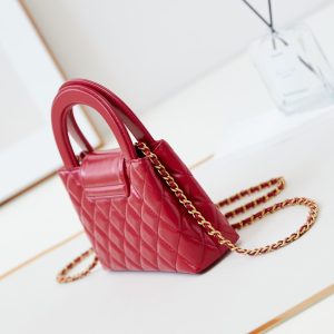 cc 24a nano 19cm kelly shopper bag red lambskin