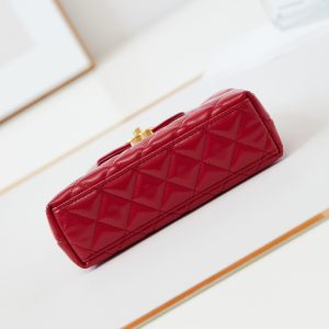 cc 24a nano 19cm kelly shopper bag red lambskin