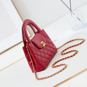 cc 24a nano 19cm kelly shopper bag red lambskin
