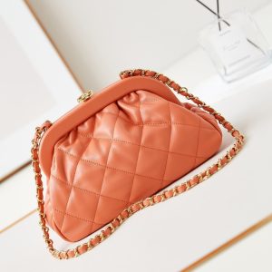 24a clutch 24cm orange lambskin gold hardware
