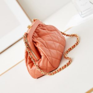 24a clutch 24cm orange lambskin gold hardware