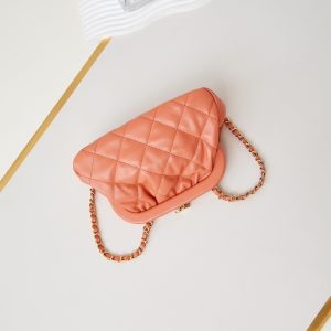 24a clutch 24cm orange lambskin gold hardware