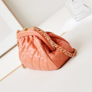 24a clutch 24cm orange lambskin gold hardware