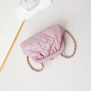 24a clutch 24cm light pink lambskin gold hardware