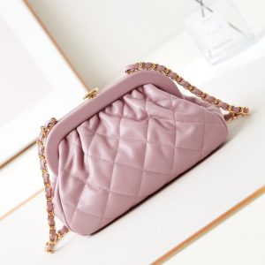 24a clutch 24cm light pink lambskin gold hardware