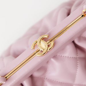 24a clutch 24cm light pink lambskin gold hardware