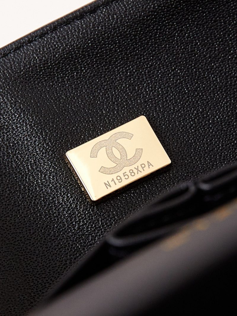 24b medium flap bag 25cm black lambskin silver diamond