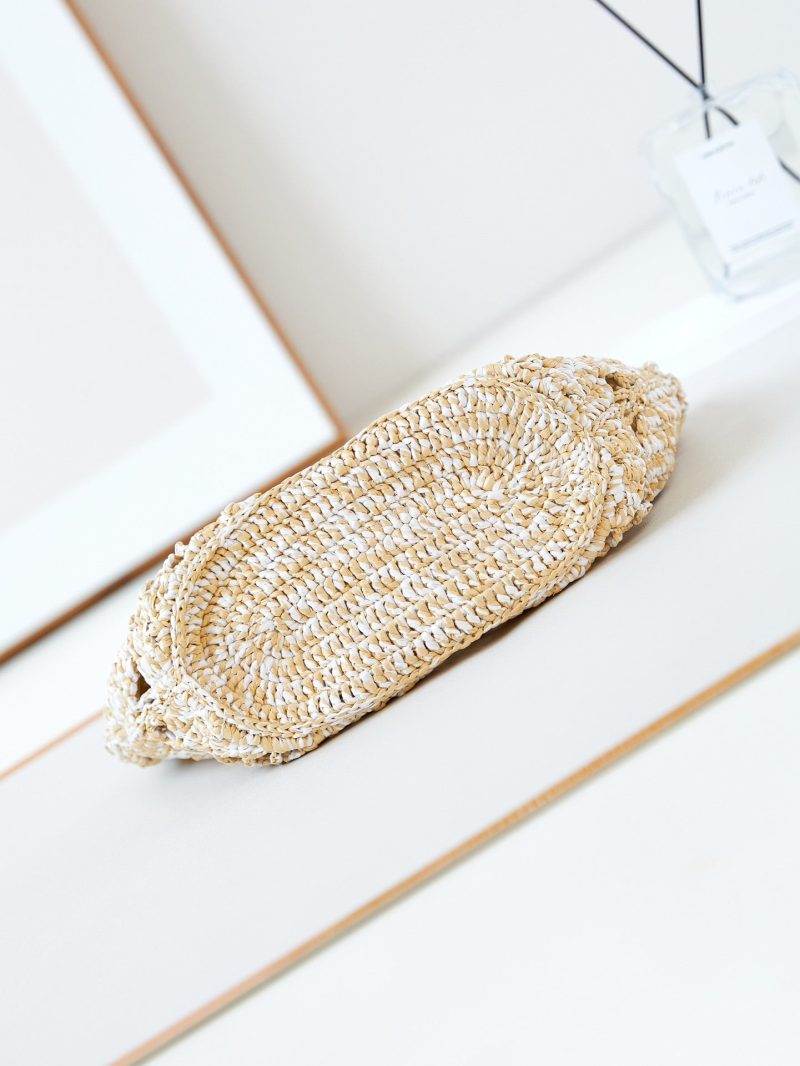 cc coco beach bag 32cm beige raffia white leather