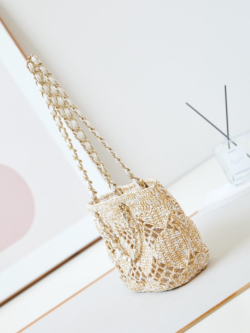 cc coco beach bag 32cm beige raffia white leather