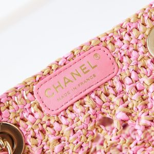 cc coco beach bag 32cm pink raffia