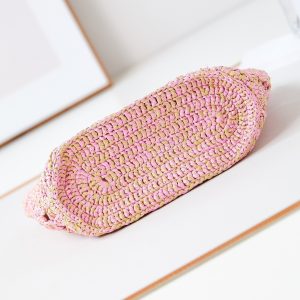 cc coco beach bag 32cm pink raffia