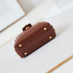 20240810_i1723219910_7169_5_jpg CC 24A Mini Top Handle 13cm Brown Wax Leather Gold Hardware 238463