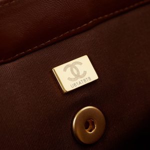 20240816_i1723823932_6840_8_jpg CC 24A Top Handle 23.5cm Brown Wax Leather Gold Hardware 238471