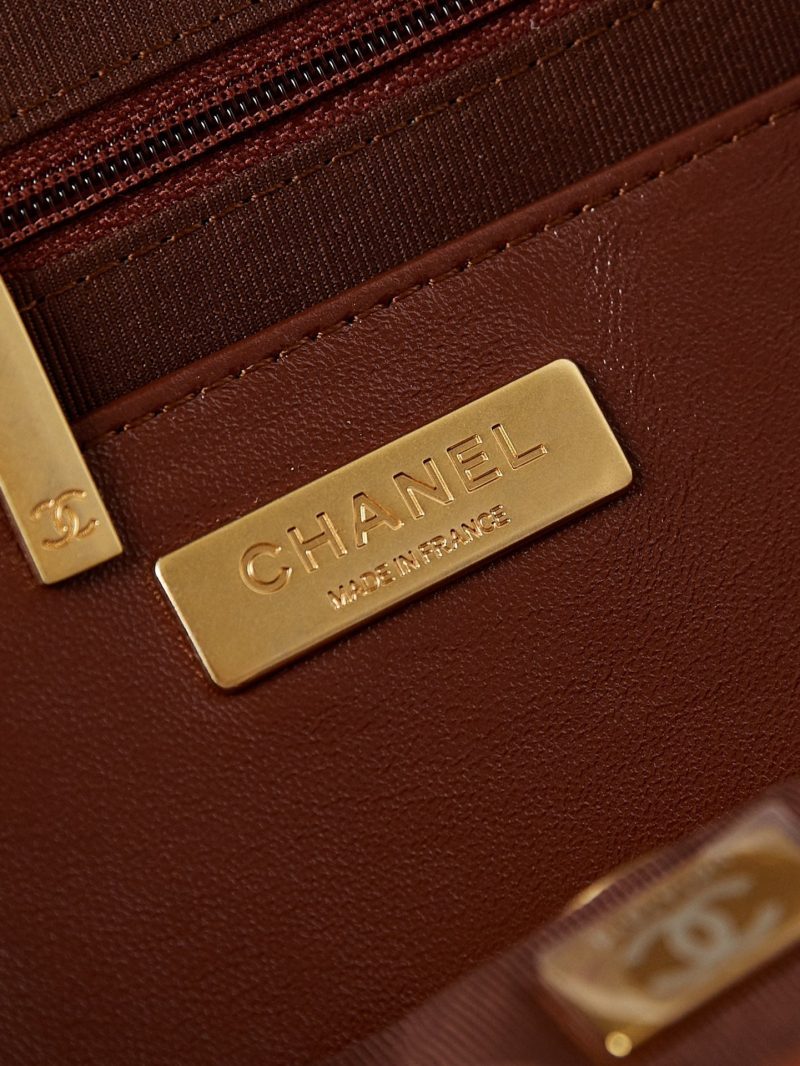 20240816_i1723823932_8963_7_jpg CC 24A Top Handle 23.5cm Brown Wax Leather Gold Hardware 238471