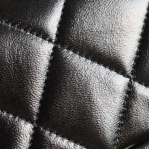 24B Mini Flap Bag With Top Handle 19cm Black Lambskin