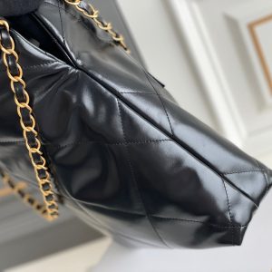 24K CC Hobo 22 Bag Black Lambskin Gold Hardware