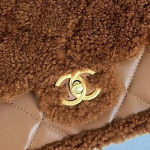 20240926_i1727341591_128_1_jpg Flap Bag Small 23cm Brown Sherling Lambskin Gold Hardware