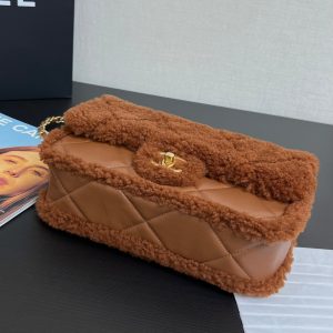 20240926_i1727341591_9052_3_jpg Flap Bag Small 23cm Brown Sherling Lambskin Gold Hardware