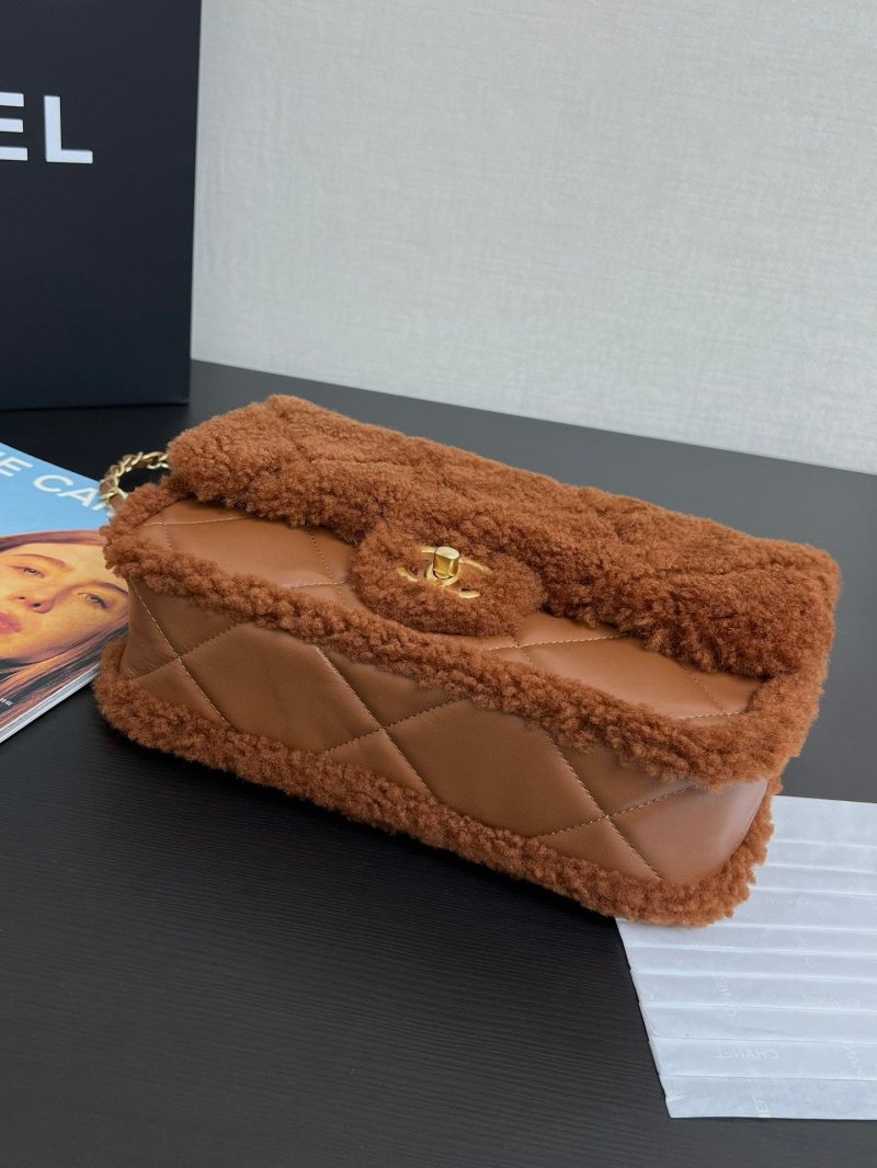 20240926_i1727341591_9052_3_jpg Flap Bag Small 23cm Brown Sherling Lambskin Gold Hardware