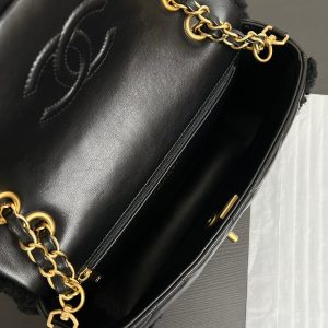 20240929_i1727599701_1687_8_jpg Flap Bag Small 23cm Black Sherling Lambskin Gold Hardware
