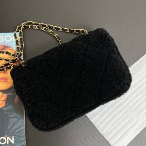 20240929_i1727599701_5405_6_jpg Flap Bag Small 23cm Black Sherling Lambskin Gold Hardware