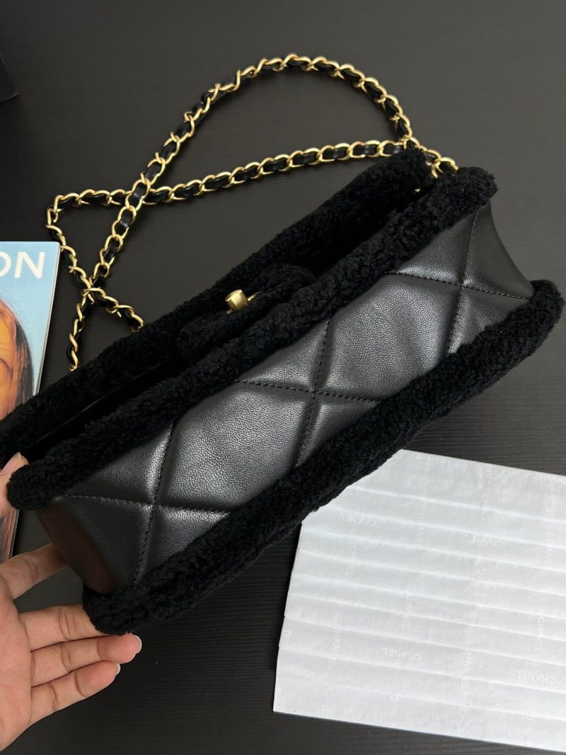 20240929_i1727599701_5968_4_jpg Flap Bag Small 23cm Black Sherling Lambskin Gold Hardware