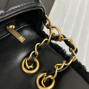 20240929_i1727599701_6513_5_jpg Flap Bag Small 23cm Black Sherling Lambskin Gold Hardware