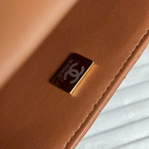 Flap Bag Small 23cm Beige Brown Sherling Lambskin Gold Hardware