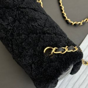 Flap Bag Mini 18cm Black Sherling Lambskin Gold Hardware