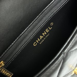 Flap Bag Mini 18cm Black Sherling Lambskin Gold Hardware