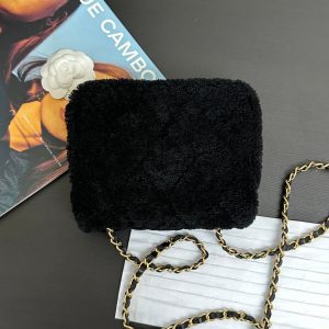 Flap Bag Mini 18cm Black Sherling Lambskin Gold Hardware