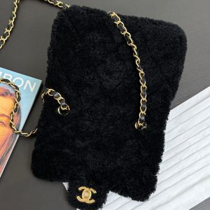 Flap Bag Mini 18cm Black Sherling Lambskin Gold Hardware