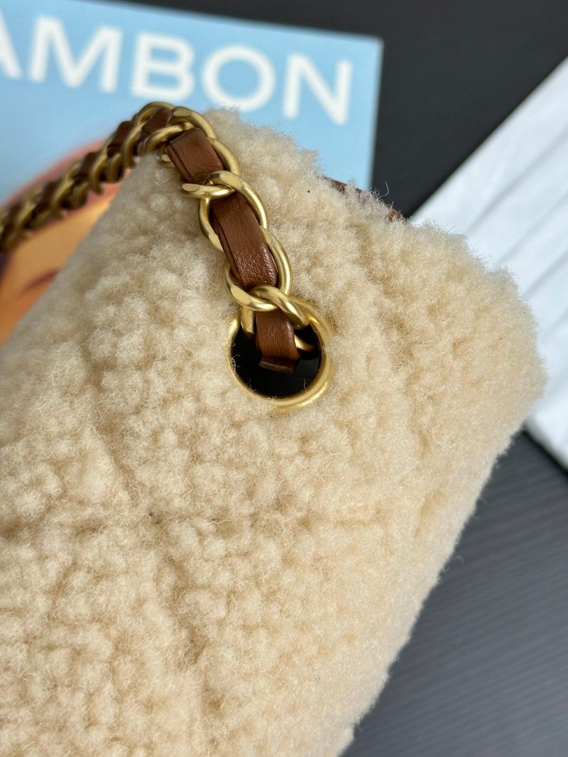 20241001_i1727793333_2594_5_jpg Flap Bag Mini 18cm Beige Brown Sherling Lambskin Gold Hardware