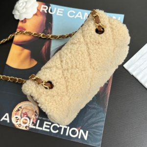 20241001_i1727793333_2939_4_jpg Flap Bag Mini 18cm Beige Brown Sherling Lambskin Gold Hardware