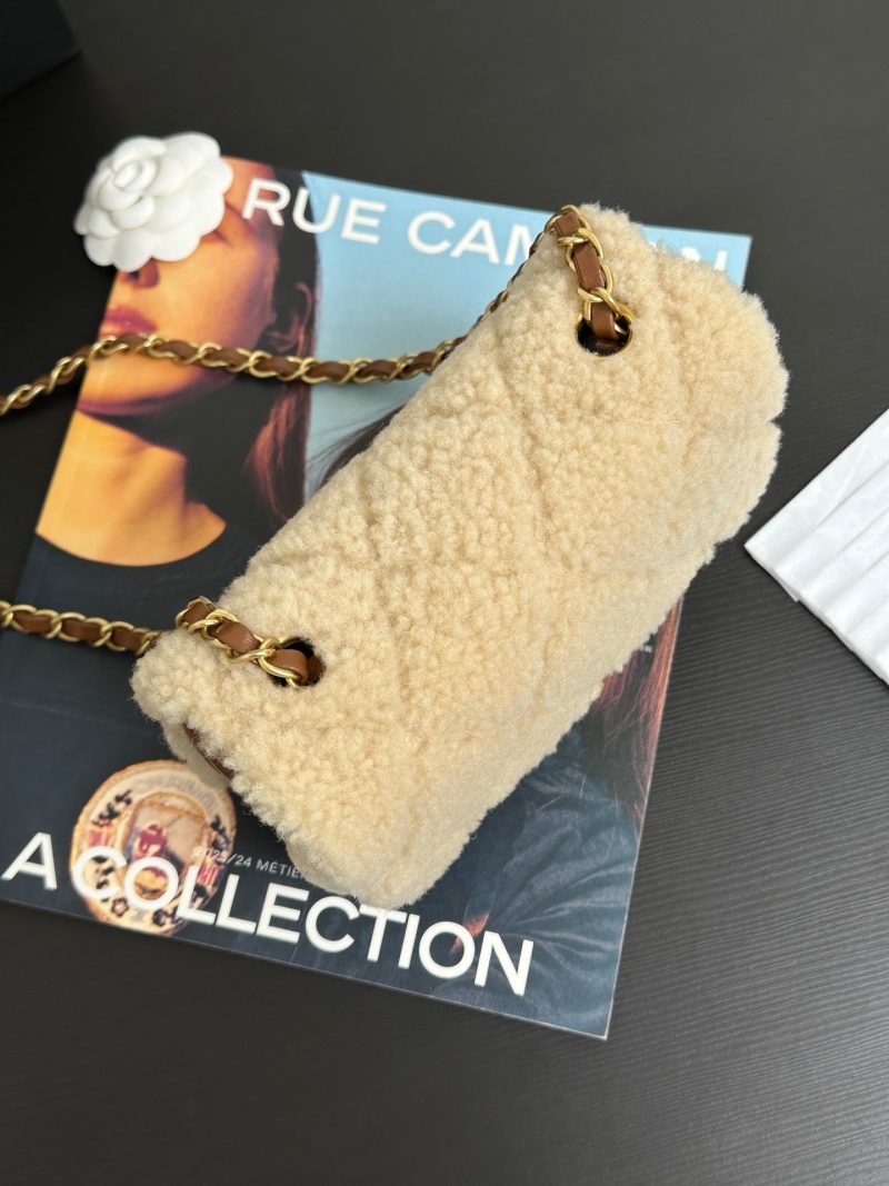 20241001_i1727793333_2939_4_jpg Flap Bag Mini 18cm Beige Brown Sherling Lambskin Gold Hardware